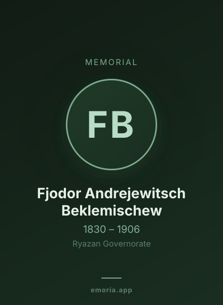 Memorial portrait of Fjodor Andrejewitsch Beklemischew