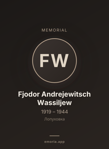 Memorial portrait of Fjodor Andrejewitsch Wassiljew