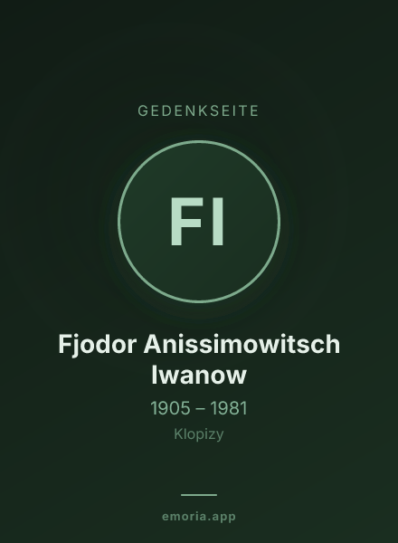 Gedenkportrait von Fjodor Anissimowitsch Iwanow