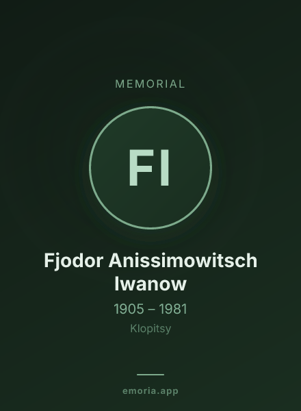 Memorial portrait of Fjodor Anissimowitsch Iwanow