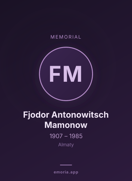 Memorial portrait of Fjodor Antonowitsch Mamonow