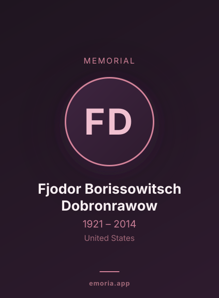 Memorial portrait of Fjodor Borissowitsch Dobronrawow