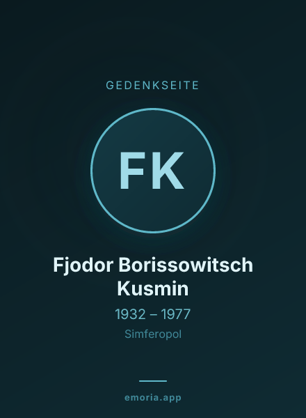 Gedenkportrait von Fjodor Borissowitsch Kusmin