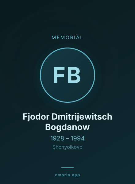 Memorial portrait of Fjodor Dmitrijewitsch Bogdanow