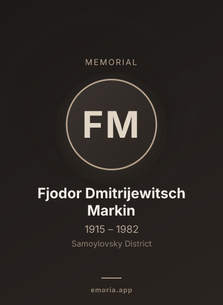 Memorial portrait of Fjodor Dmitrijewitsch Markin