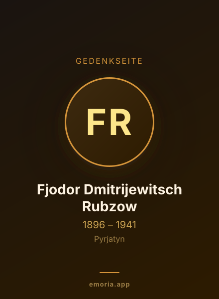 Gedenkportrait von Fjodor Dmitrijewitsch Rubzow