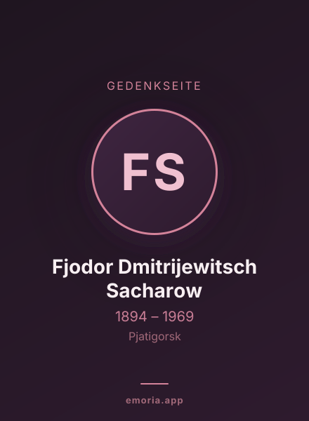 Gedenkportrait von Fjodor Dmitrijewitsch Sacharow