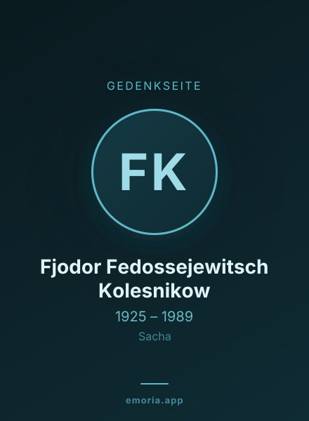 Gedenkportrait von Fjodor Fedossejewitsch Kolesnikow