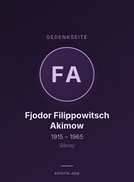 Gedenkportrait von Fjodor Filippowitsch Akimow