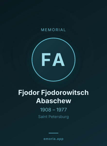 Memorial portrait of Fjodor Fjodorowitsch Abaschew