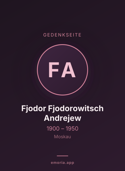 Gedenkportrait von Fjodor Fjodorowitsch Andrejew