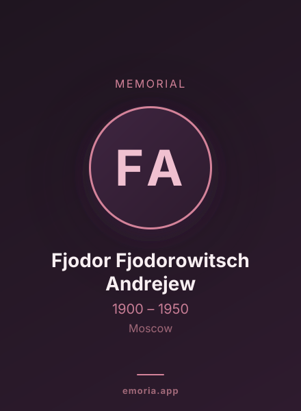 Memorial portrait of Fjodor Fjodorowitsch Andrejew