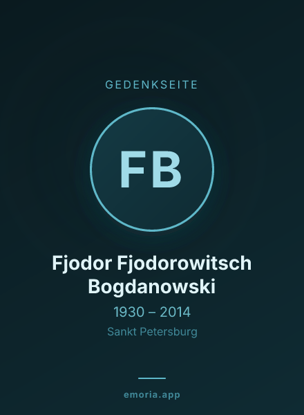 Gedenkportrait von Fjodor Fjodorowitsch Bogdanowski