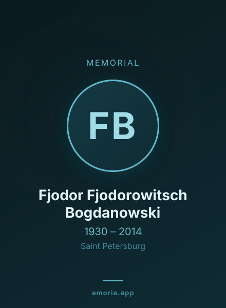 Memorial portrait of Fjodor Fjodorowitsch Bogdanowski