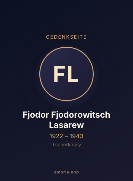 Gedenkportrait von Fjodor Fjodorowitsch Lasarew