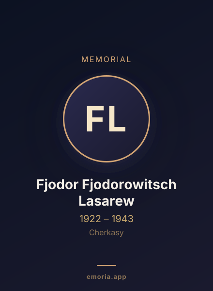 Memorial portrait of Fjodor Fjodorowitsch Lasarew