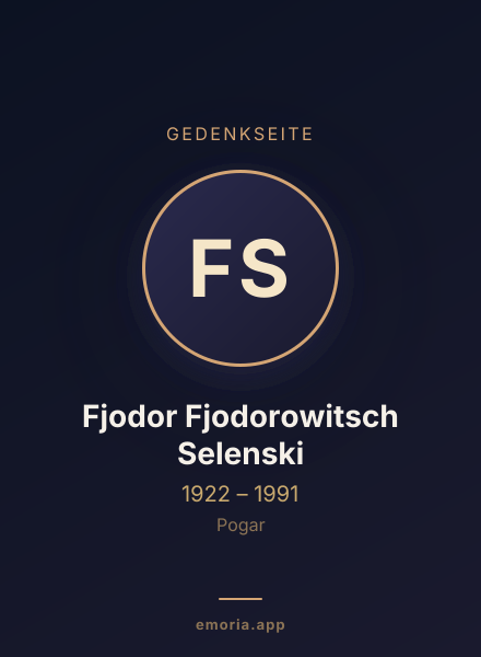 Gedenkportrait von Fjodor Fjodorowitsch Selenski