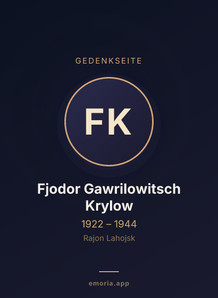 Gedenkportrait von Fjodor Gawrilowitsch Krylow