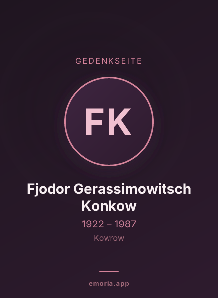 Gedenkportrait von Fjodor Gerassimowitsch Konkow