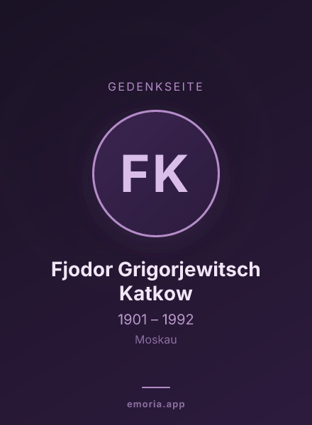 Gedenkportrait von Fjodor Grigorjewitsch Katkow