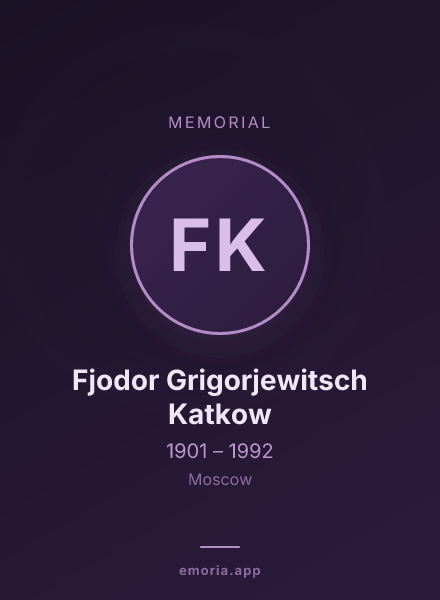 Memorial portrait of Fjodor Grigorjewitsch Katkow