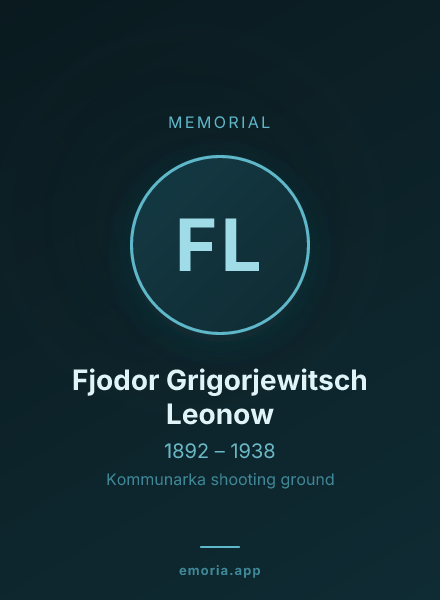 Memorial portrait of Fjodor Grigorjewitsch Leonow