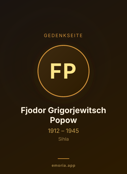 Gedenkportrait von Fjodor Grigorjewitsch Popow