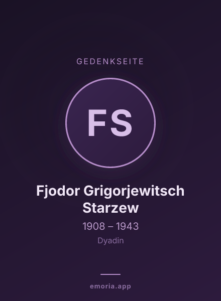 Gedenkportrait von Fjodor Grigorjewitsch Starzew