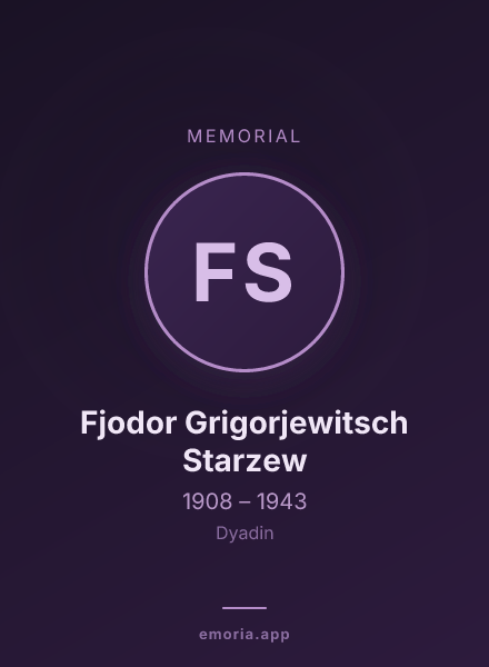 Memorial portrait of Fjodor Grigorjewitsch Starzew