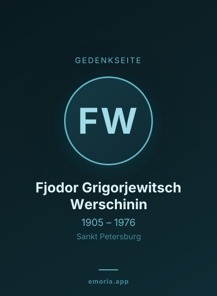 Gedenkportrait von Fjodor Grigorjewitsch Werschinin