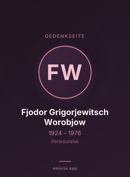 Gedenkportrait von Fjodor Grigorjewitsch Worobjow