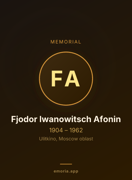 Memorial portrait of Fjodor Iwanowitsch Afonin