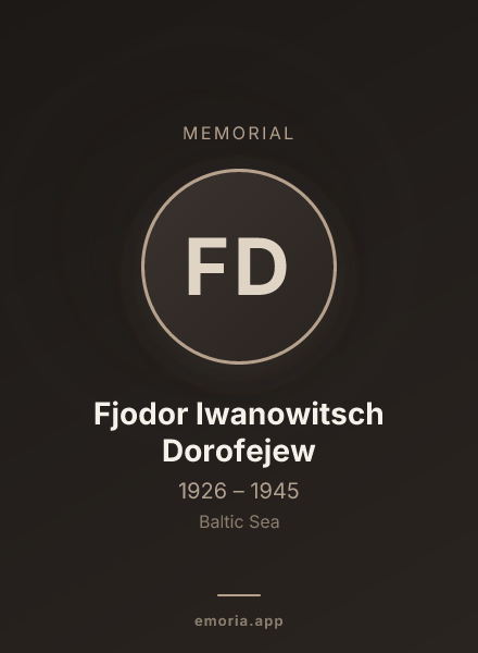 Memorial portrait of Fjodor Iwanowitsch Dorofejew