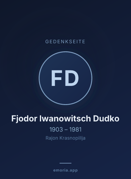Gedenkportrait von Fjodor Iwanowitsch Dudko