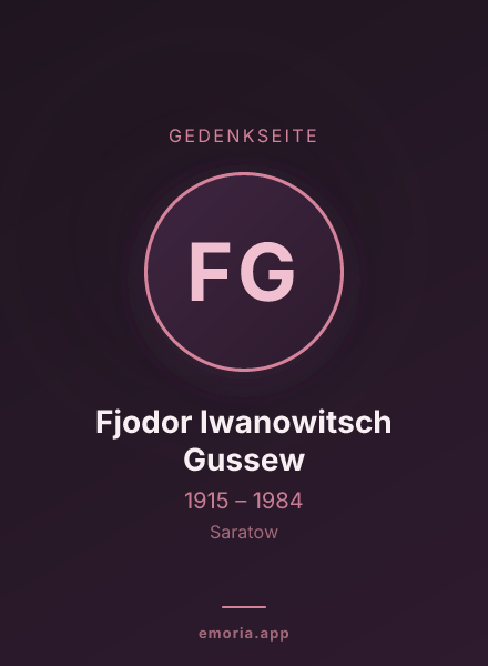 Gedenkportrait von Fjodor Iwanowitsch Gussew