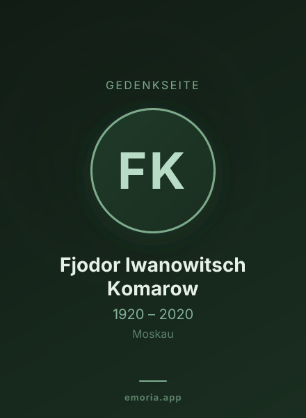 Gedenkportrait von Fjodor Iwanowitsch Komarow
