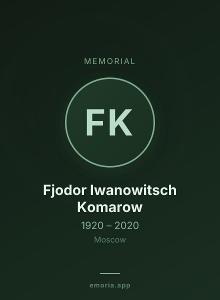 Memorial portrait of Fjodor Iwanowitsch Komarow