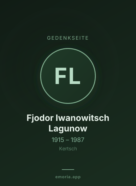 Gedenkportrait von Fjodor Iwanowitsch Lagunow