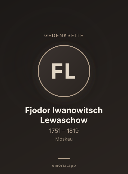 Gedenkportrait von Fjodor Iwanowitsch Lewaschow