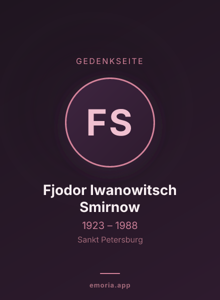 Gedenkportrait von Fjodor Iwanowitsch Smirnow