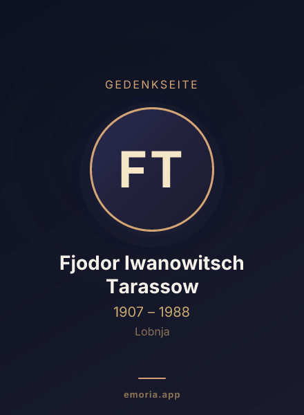 Gedenkportrait von Fjodor Iwanowitsch Tarassow
