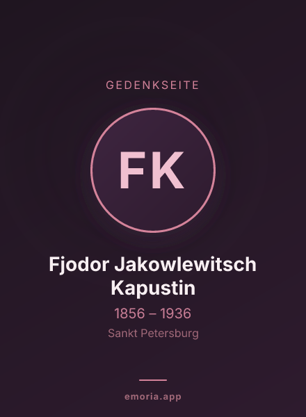 Gedenkportrait von Fjodor Jakowlewitsch Kapustin
