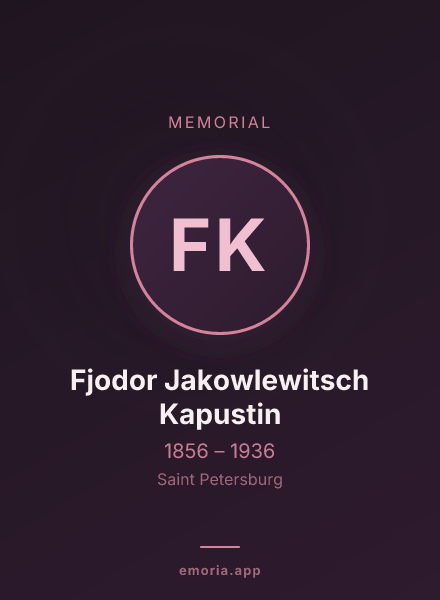 Memorial portrait of Fjodor Jakowlewitsch Kapustin