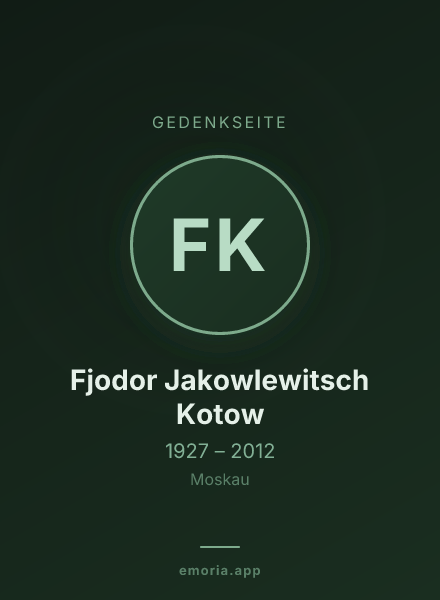 Gedenkportrait von Fjodor Jakowlewitsch Kotow