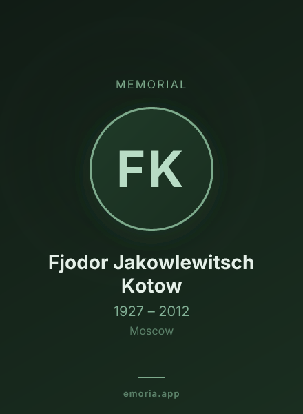 Memorial portrait of Fjodor Jakowlewitsch Kotow