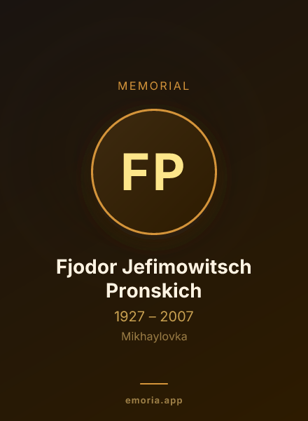 Memorial portrait of Fjodor Jefimowitsch Pronskich