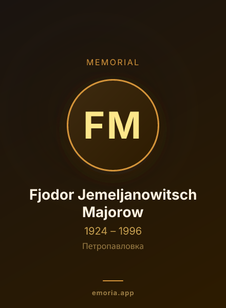 Memorial portrait of Fjodor Jemeljanowitsch Majorow