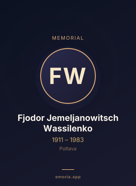 Memorial portrait of Fjodor Jemeljanowitsch Wassilenko