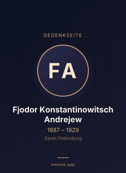 Gedenkportrait von Fjodor Konstantinowitsch Andrejew