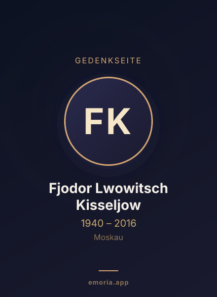 Gedenkportrait von Fjodor Lwowitsch Kisseljow